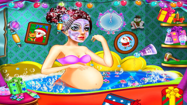 Christmas Mommy Salon-Pregnant Mommy SPA Newborn Baby