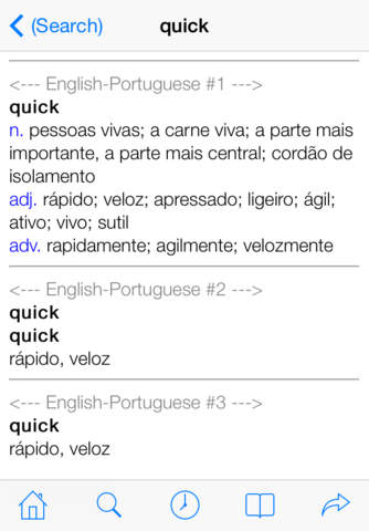 QuickDict Portuguese-English screenshot 2