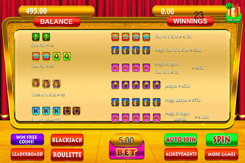 ` 10 Ace Pharaoh's Casino Slots (777 Gold Bonanza) - HD Slot Machine Games Free screenshot 3