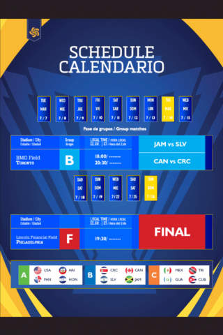 CONCACAF GOLD CUP´15 Program screenshot 3