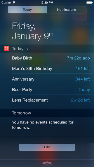 Remember the Days - 在通知中心提醒日期[iOS]丨反斗限免