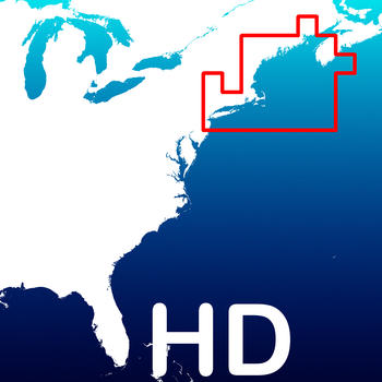 Aqua Map New England HD - coast from Maine to Connecticut - Marine GPS Offline Nautical Charts for Fishing, Boating and Sailing LOGO-APP點子