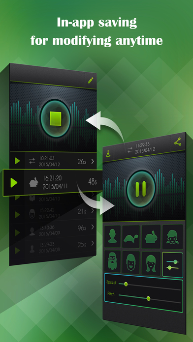 Screenshots of Voice Changer, Recorder plus Player for iPhone