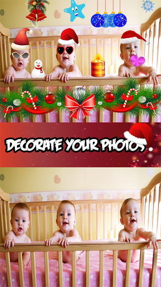 Christmas Photo Editor - Decorate yourself with emoji sticker’s filter effect share image with frien