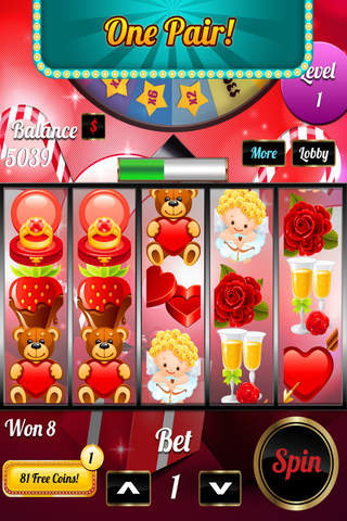 777 Romance Win Big Xtreme Casino - Slot Dozer, Vegas Blackjack, Heart Bingo & High Stakes Poker 5 Pro screenshot 2