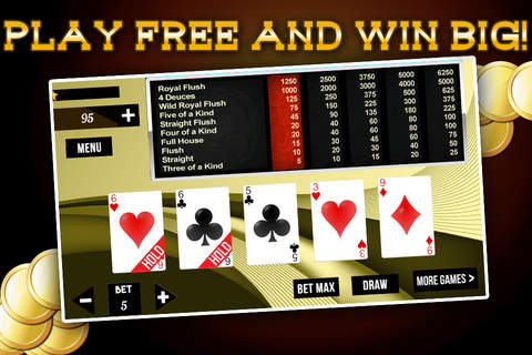 Super Video Poker Casino with Awesome Prize Wheel Fun! screenshot 2