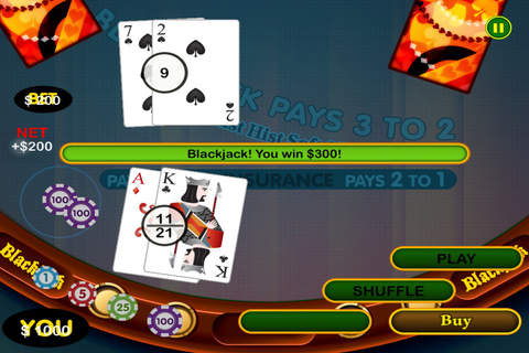 Play 21 Classic Lucky Blackjack Las Vegas Spins Tournament Casino Free screenshot 2