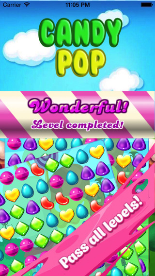 【免費遊戲App】Candy Pop Mania Blitz-The best Match 3 puzzel game for kids and girls-APP點子