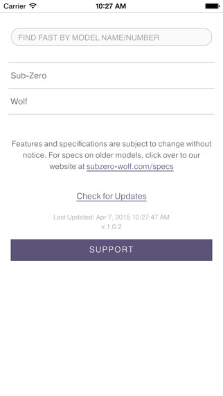 Sub-Zero and Wolf Mobile Specifications App – design installation technical specifications for kitch