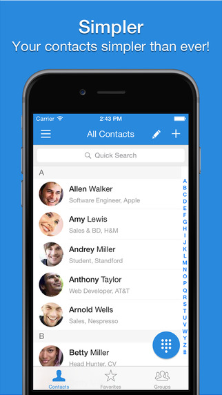 【免費生產應用App】Simpler Contacts - Smart address book manager for iCloud, Gmail, Yahoo & Outlook Contacts-APP點子