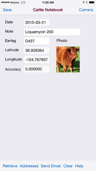 Cattle Notebook for iPhone