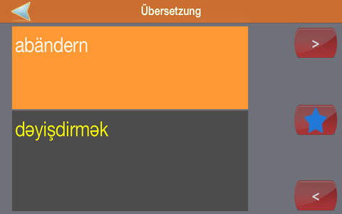 Deutsch - Aserbaidschan  Wörterbuch screenshot 2