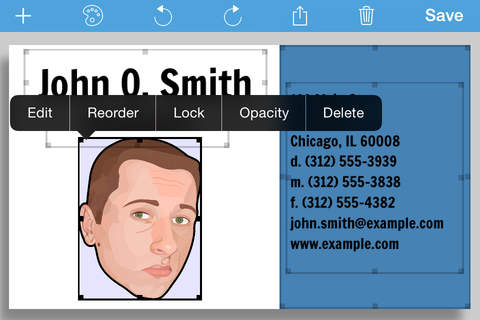 BusinessCardMaker for iOS - Design and print a business card screenshot 3
