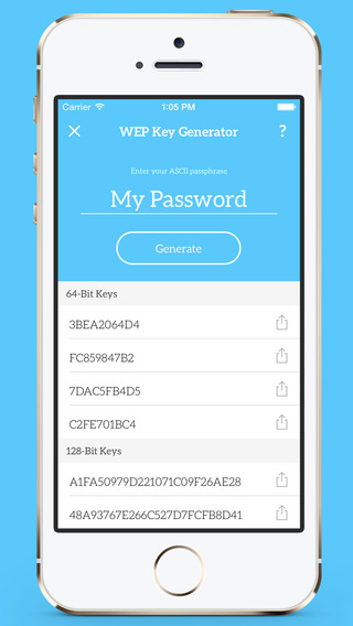WiFi Utilities - WEP Key Generator Password Finder