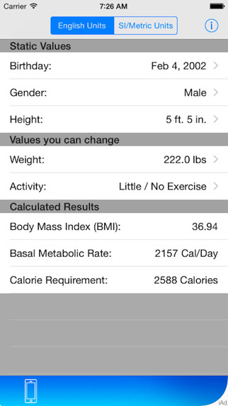 BMI Calorie Calculator