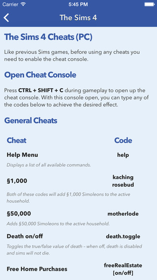 【免費書籍App】Cheats for The Sims-APP點子