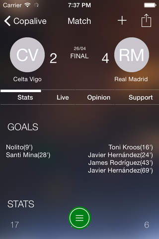 Copalive (Live Scores) screenshot 2