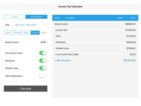 【免費財經App】Income Tax Calculator (Aussie & NZ)-APP點子