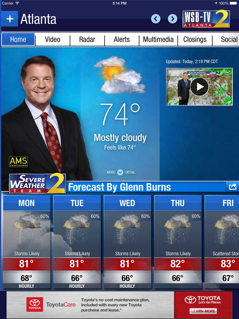 App Shopper: WSBTV Channel 2 – Atlanta Weather, Radar, Forecast (Weather)