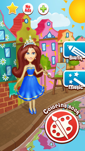 Princess Coloring Book: Coloring pages for finger painting with castles dresses jewellery more