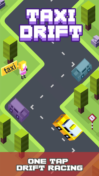 Taxi Drift 1 tap free city car racing game escape from the city zigzag road