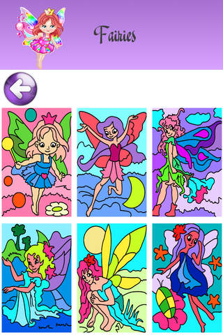 Coloring Pages with Princess Fairy for Girls HD - Games for little Kids & Grown Ups screenshot 3