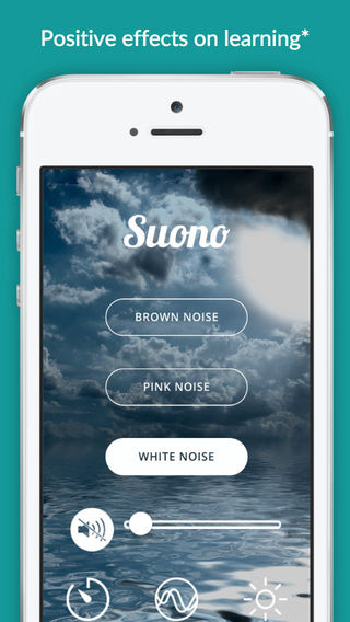 Suono Noise Masking - Soothing white pink and brownian noise to aid power napping meditating chillin