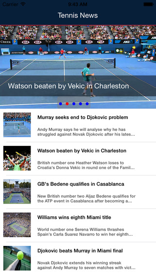 Tennis News - Live Tennis sport scores informations and schedules