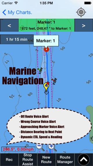Marine Navigation - Lake Depth Maps - USA - Offline Gps Nautical Charts for Fishing Sailing and Boat
