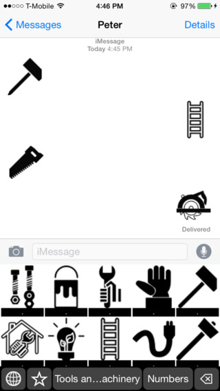 Tools and Machinery Stickers Keyboard: Using Machine Icons to Chat