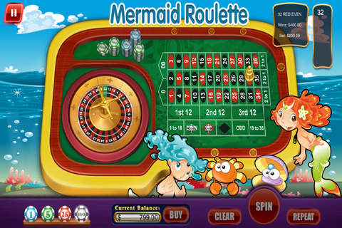 777 Mermaids Of Roulette Casino - The Gold-en Fish Deluxe Gambling Games Pro screenshot 4