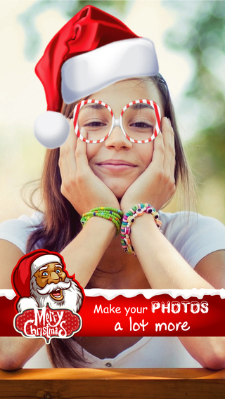 Christmas Photo Booth - Make Me Santa Claus Add Funny Stickers Cool Text Quick Edit.