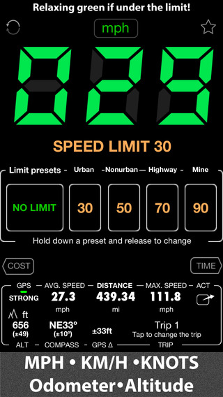 Speedometer - Free - Speed Limit Alert with Map HUD and GPS Black Box Recorder