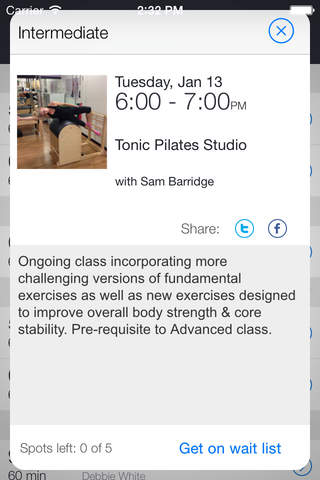 Tonic Pilates Studio screenshot 2