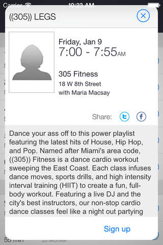 305 Fitness Schedule screenshot 2