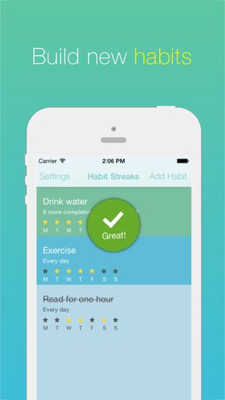 Habit Streaks: Create Good Habits Break Bad Ones. Goal and Habit Tracker.