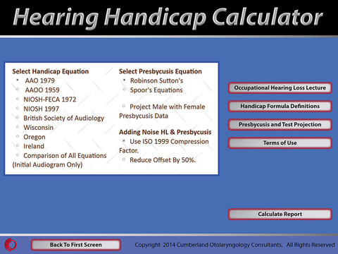 Hearing Handicap Calculator screenshot 2