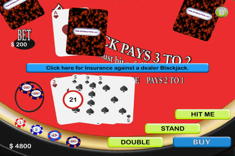 Blackjack Mania Rush Free screenshot 2