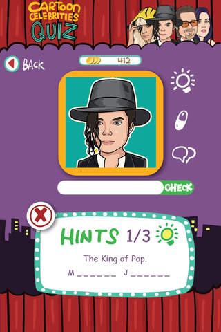 Cartoon Celebrities US Quiz Game - Guess the name of the famous personality from Hollywood and the American public eye! screenshot 4