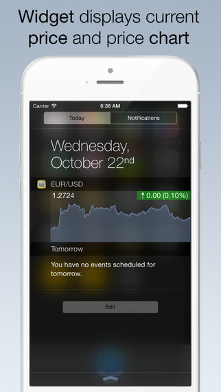 EUR USD Forex Watch - live euro vs dollar currency exchange rate w charts push notifications custom 