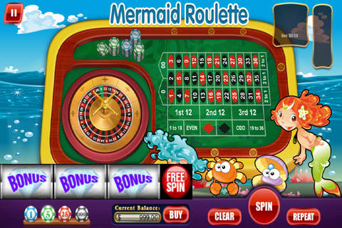 777 Mermaids Of Roulette Casino - The Gold-en Fish Deluxe Gambling Games Pro screenshot 2