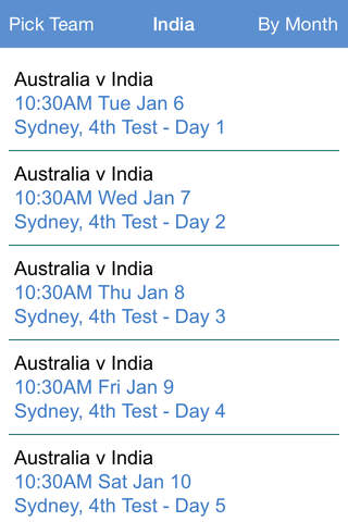 Cricket Calendar 2015 screenshot 3