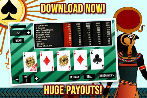 Pharaohs Casino with Video Poker and Prize Wheel Bonanza! screenshot 2