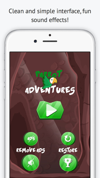 Parrot Adventure - Fly the bird safely through the cave