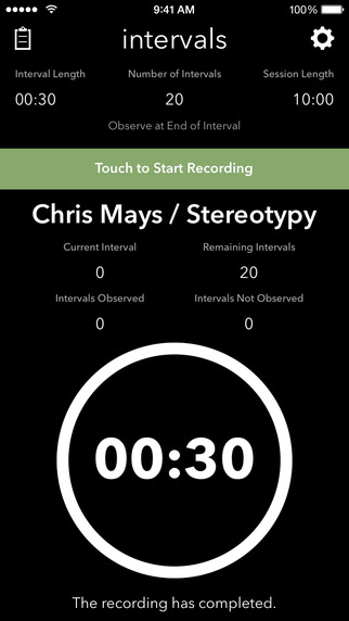 Intervals An ABA Interval Recording App