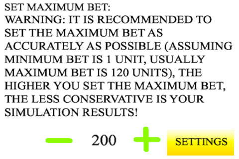 martingale betting system (negative progression) simulator app for casino games screenshot 4