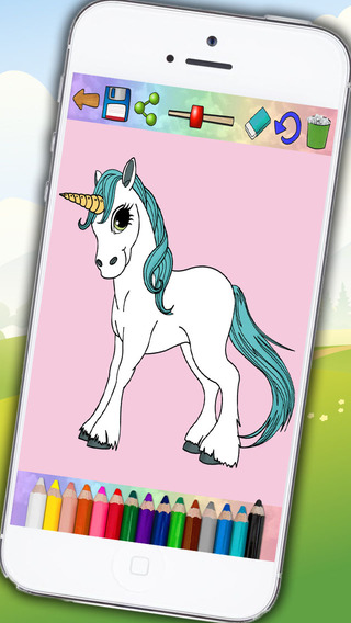 【免費教育App】Unicorns and ponies - drawings to paint and coloring book-APP點子