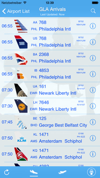 Glasgow Airport - iPlane Flight Information