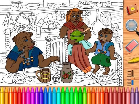 【免費書籍App】Goldilocks and the Three Bears. Coloring book for children-APP點子