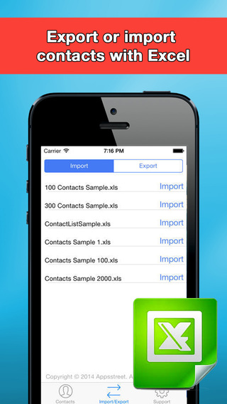 Contacts Backup - Export and Import to Excel
